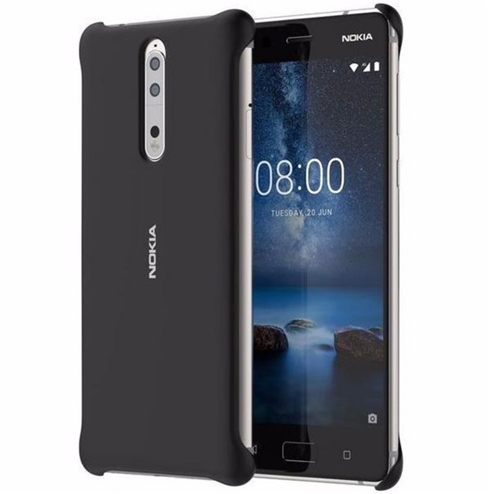 Capac protectie spate Soft Touch pentru Nokia 8, CC-801 Black